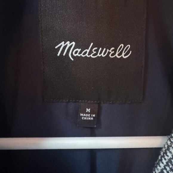 Madewell Houndstooth Gray Blazer, sz. Medium - Picture 4 of 6